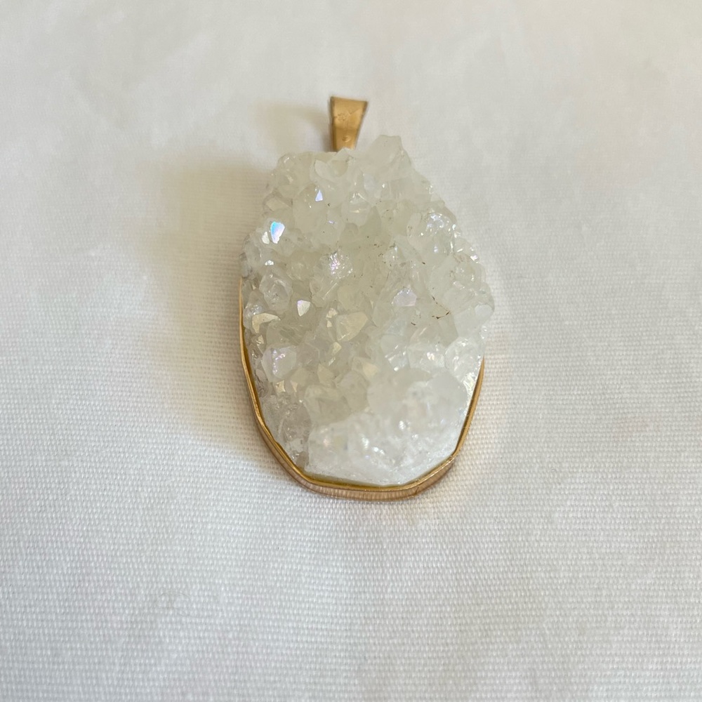 White Druzy Pendant